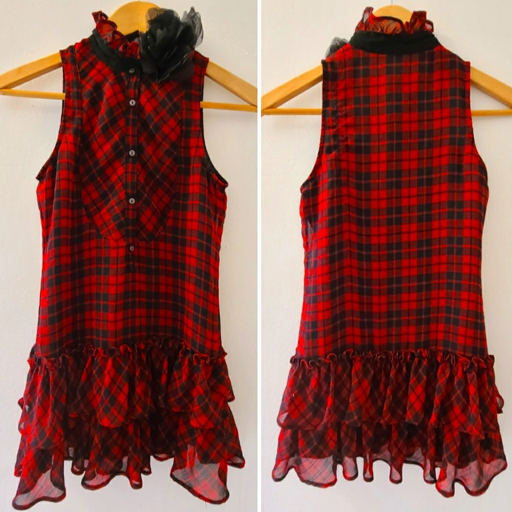 Ralph Lauren Girl's Ruffle Plaid Dress